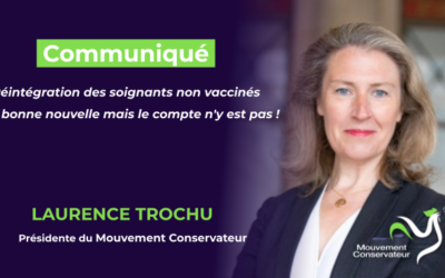 Réintégration des soignants non vaccinés : Une bonne nouvelle mais le compte n’y est pas !